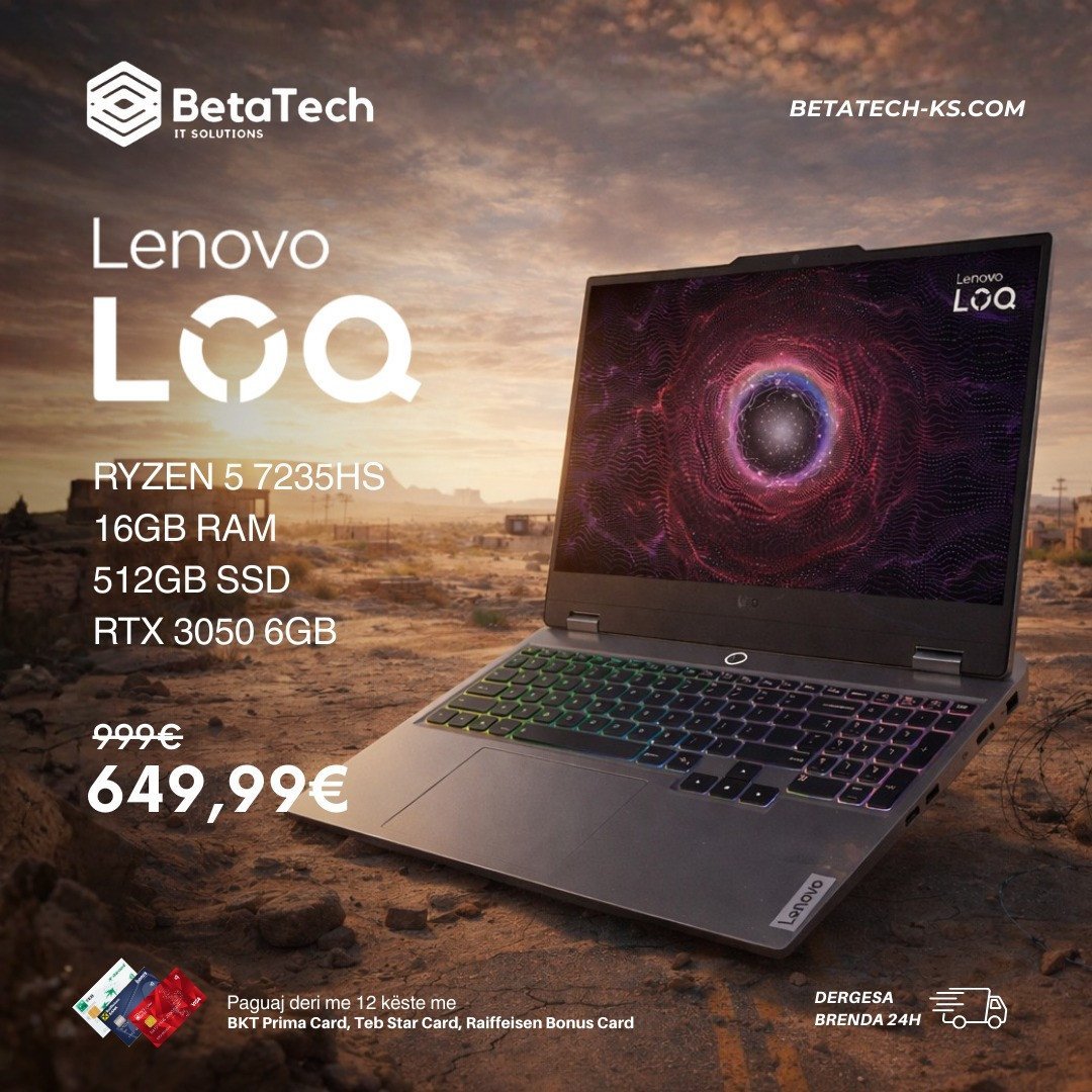 Lenovo LOQ – laptop gaming i fuqishëm për lojëra dhe punë intensive