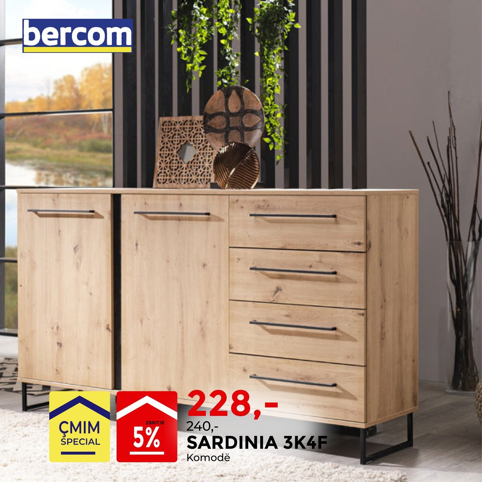 Sardinia, komodë ideale për sallon apo korridor