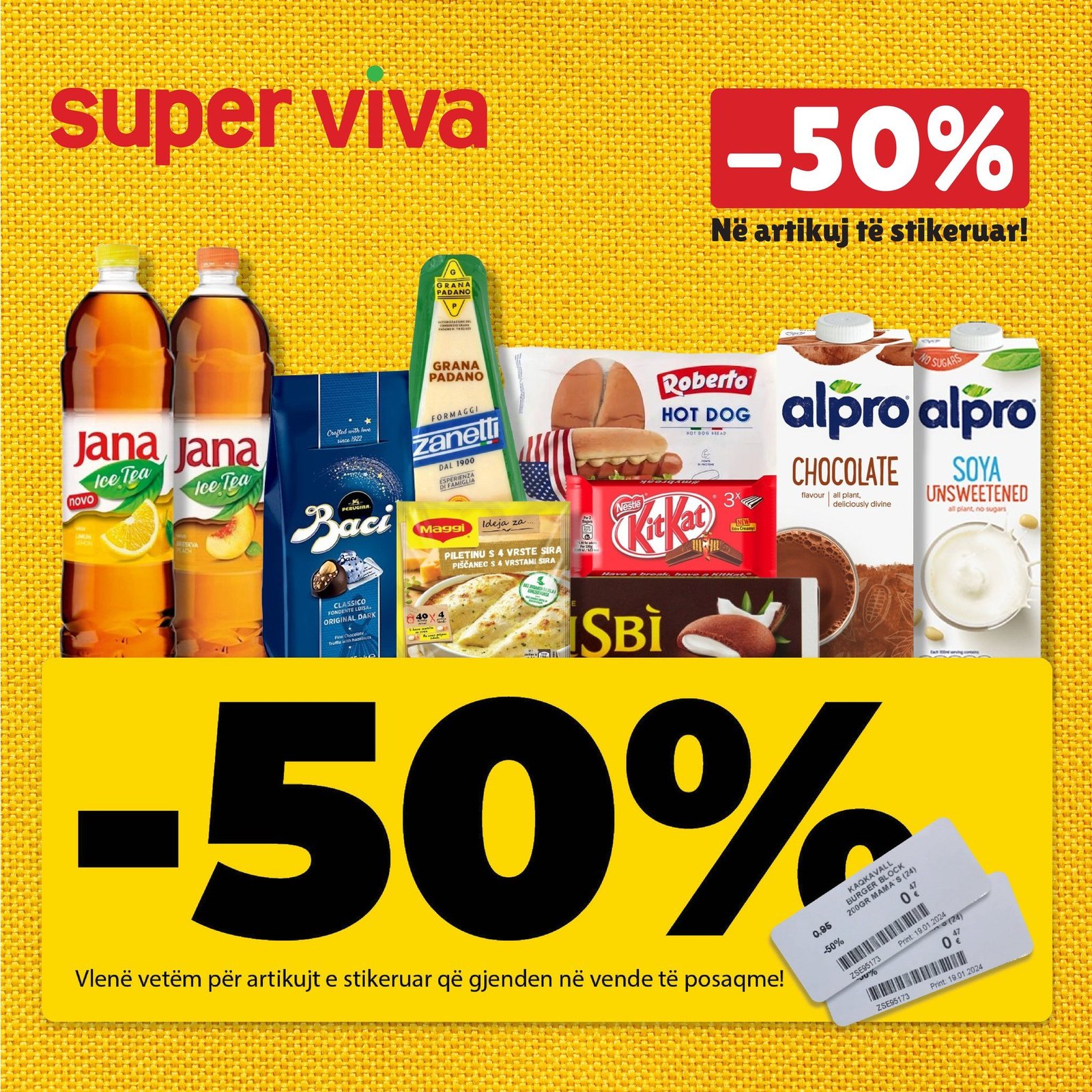 Super oferta −50% në artikuj të përzgjedhur