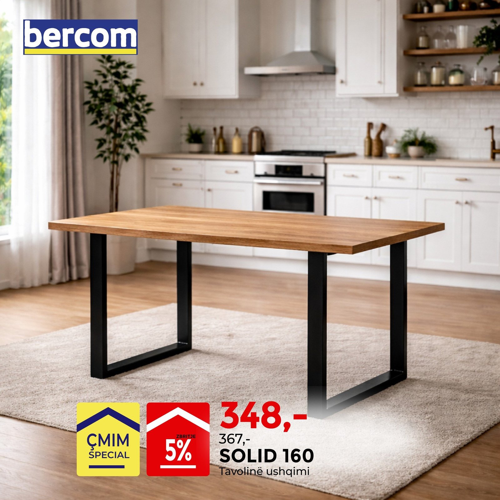 Tavolina Solid, kombinim perfekt i drurit dhe metalit