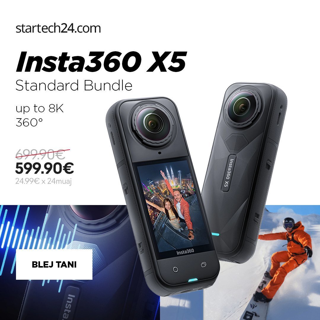 Insta360 X5 Standard Bundle, kamerë 360°