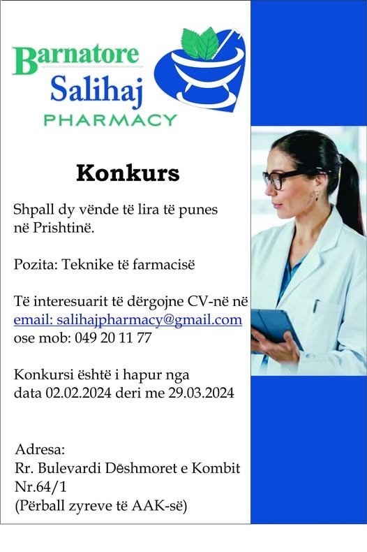 Konkurs Pune Salihaj Pharmacy