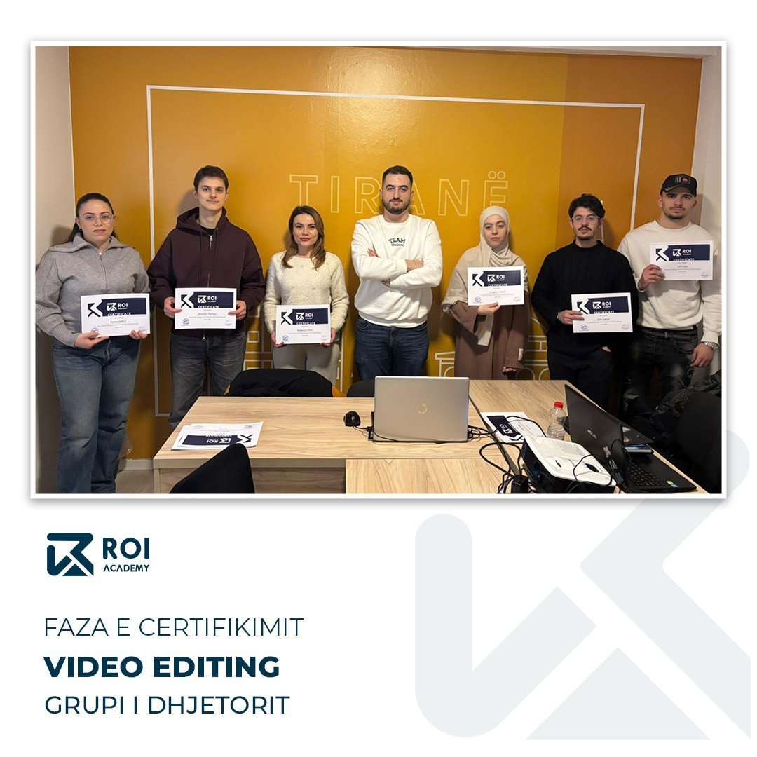 Studentët e grupit të dhjetorit kanë përfunduar me sukses trajnimin për Video Editing në ROI Academy