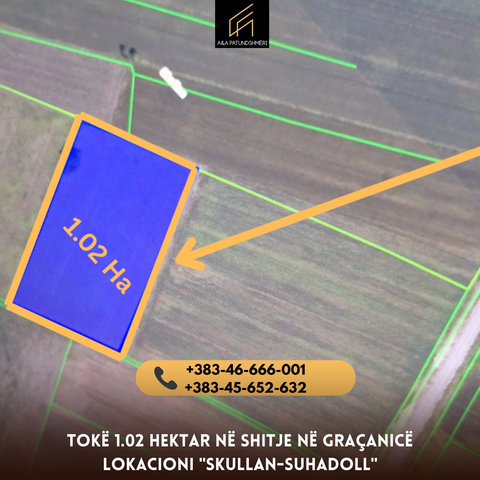 Tokë 1.02 Hektar në Shitje Graçanicë/Suhadoll-Skullan