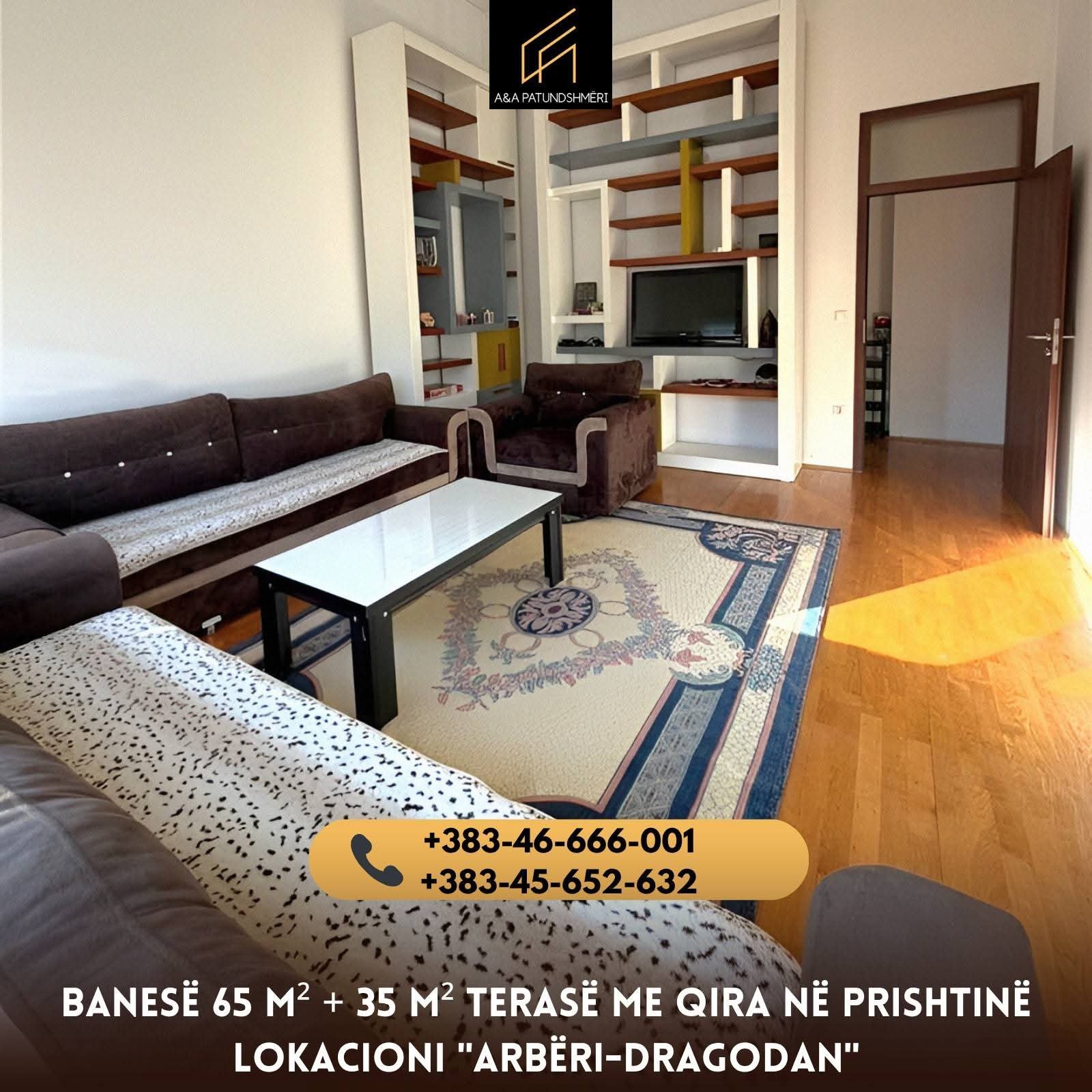 Banesë 65m² + 35m² Terasë me Qira Prishtinë/Arbëri