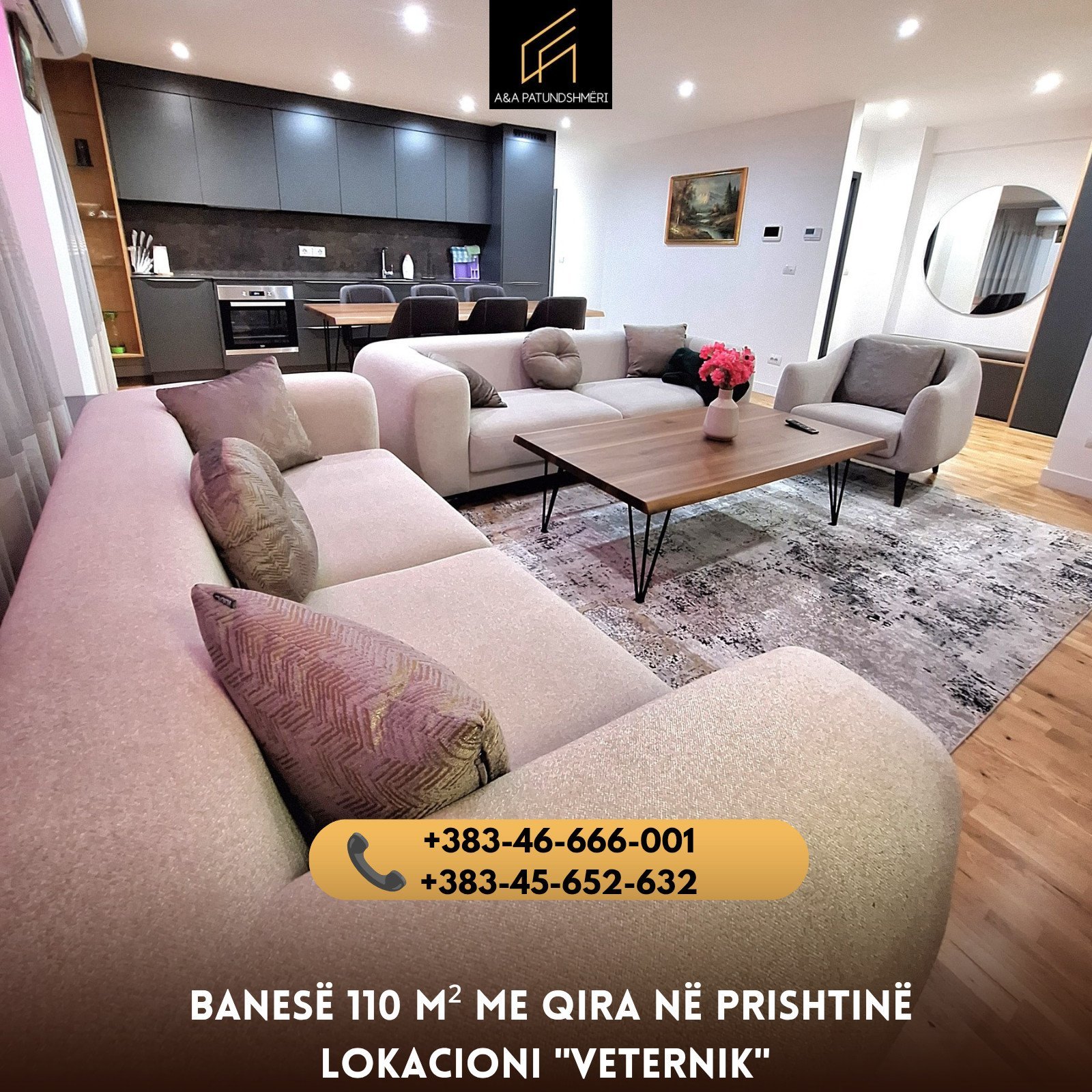 Banesë 110m² me Qira Prishtinë/Veternik