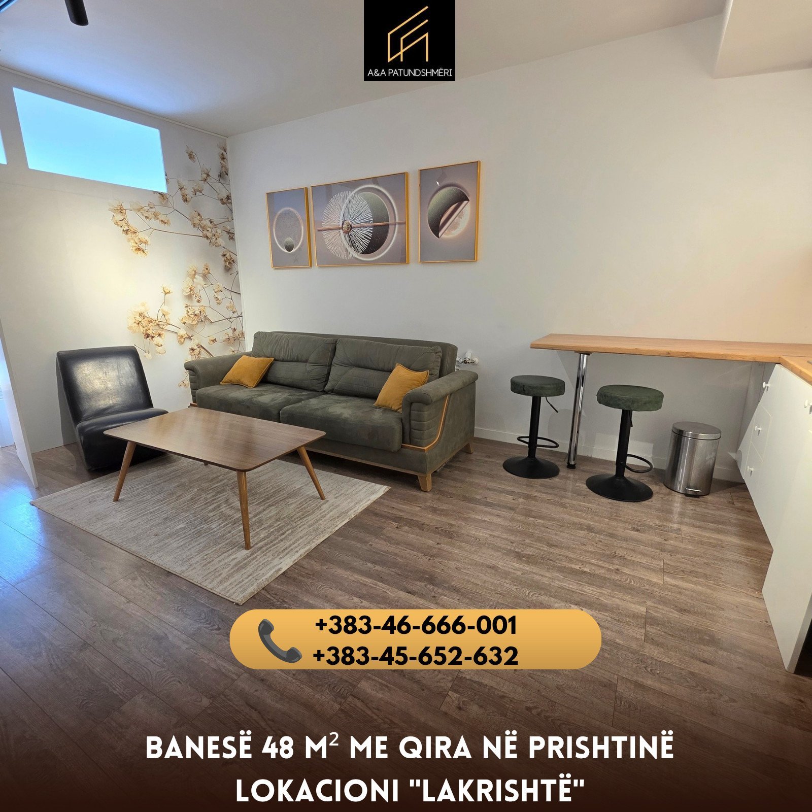 Banesë 48 m² me Qira Prishtinë/Lakrishtë