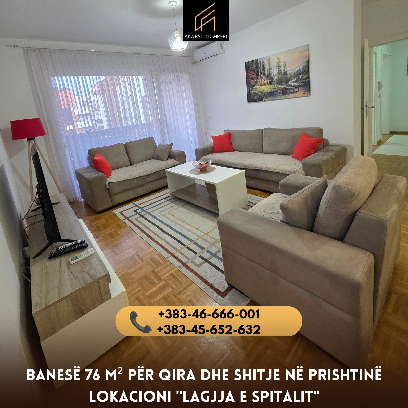 Banesë 76 m² për Qira dhe Shitje Prishtinë/Lagjja e Spitalit