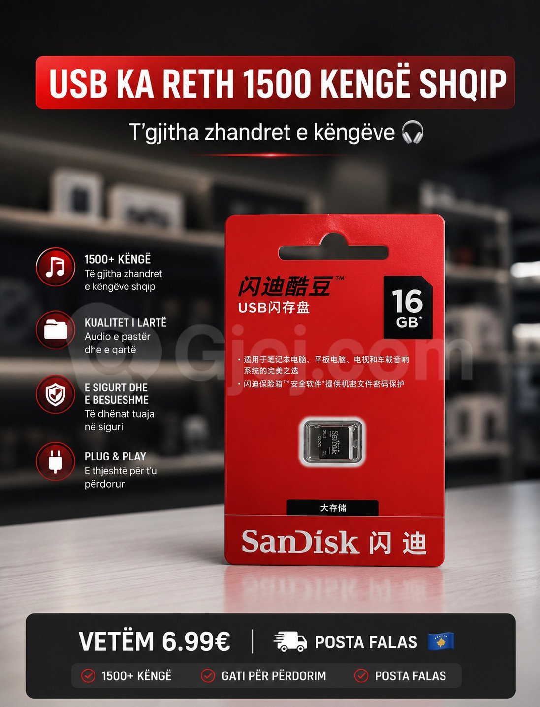 Usb me 1500 kengë