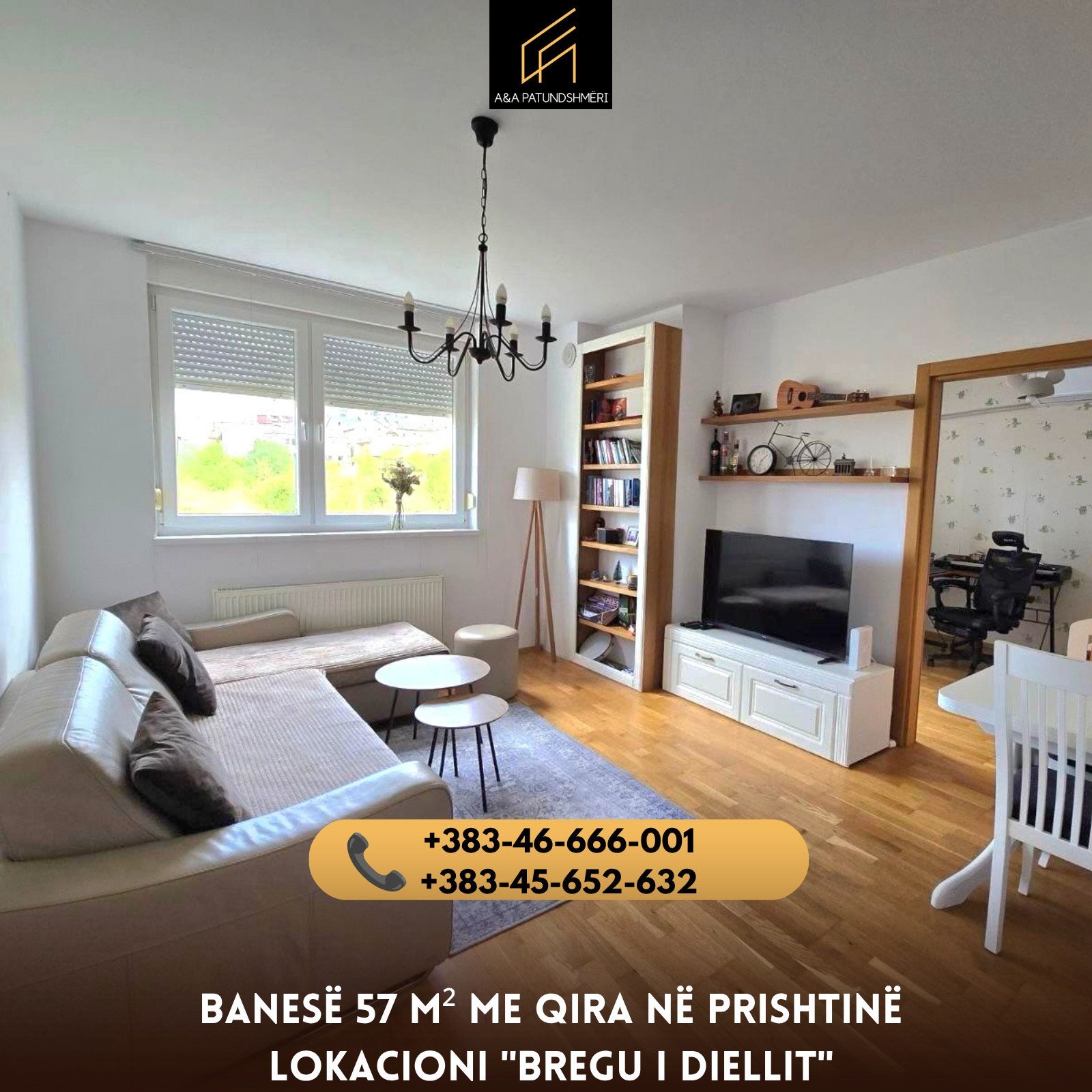 Banesë 57m² me Qira Prishtinë/Bregu i Diellit