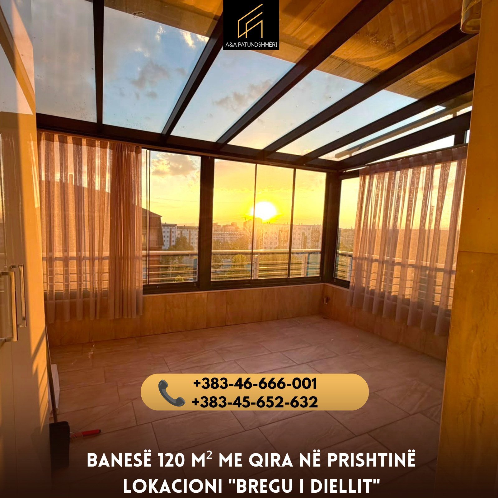 Banesë 120m² me Qira Prishtinë/Bregu i Diellit