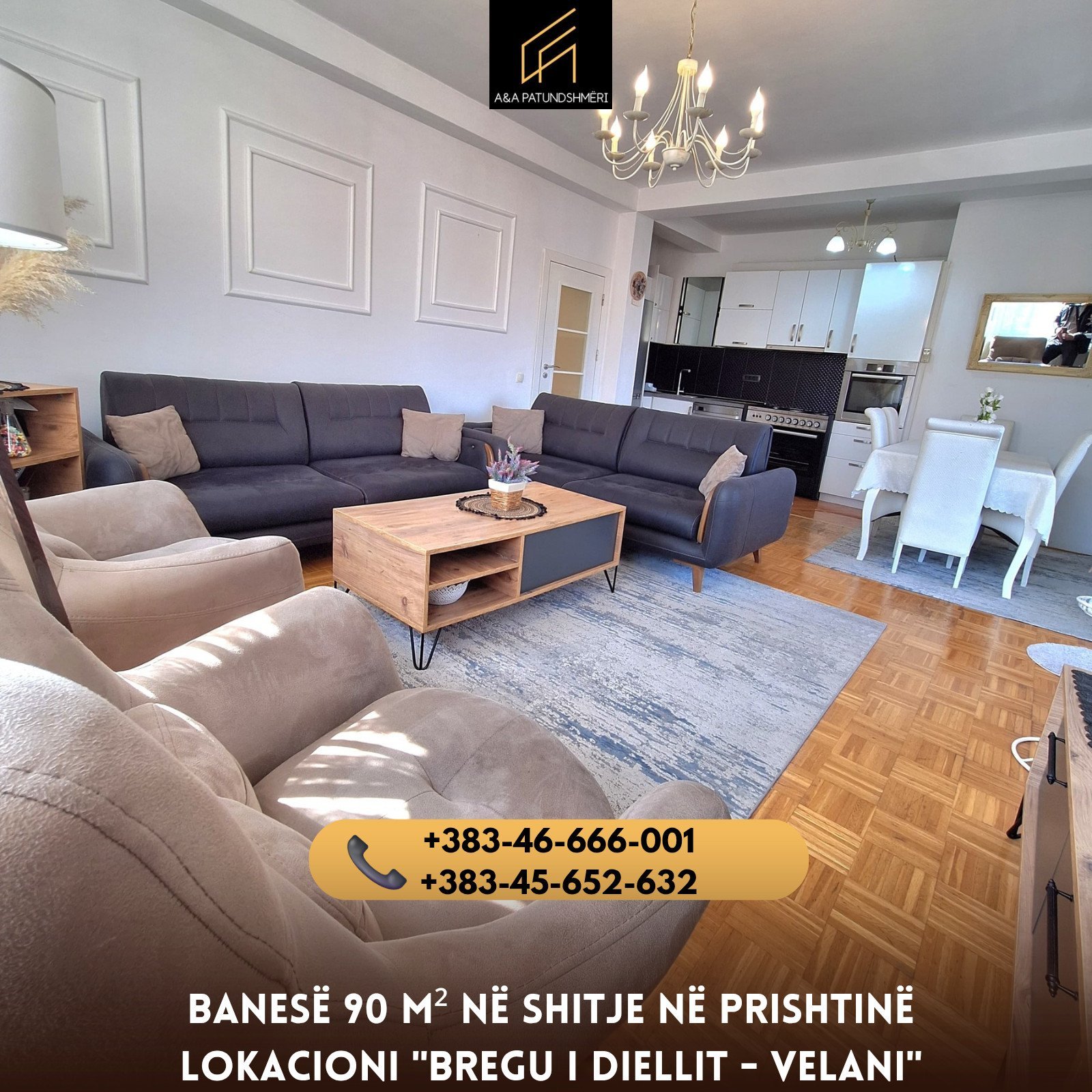 Banesë 90 m² në Shitje Prishtinë/Bregu i Diellit/Velani