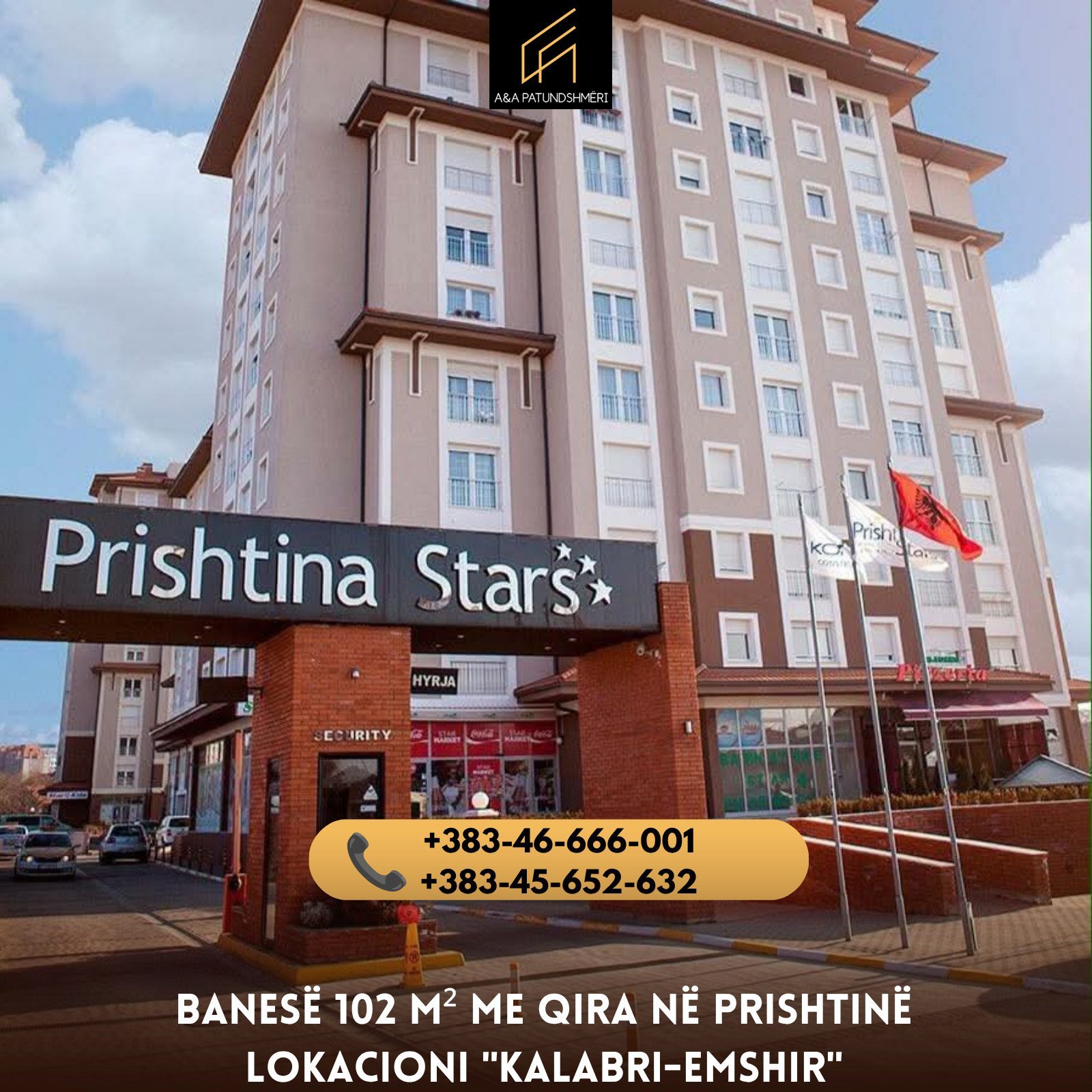 Banesë 102m² me Qira Prishtinë/Kalabri-Emshir
