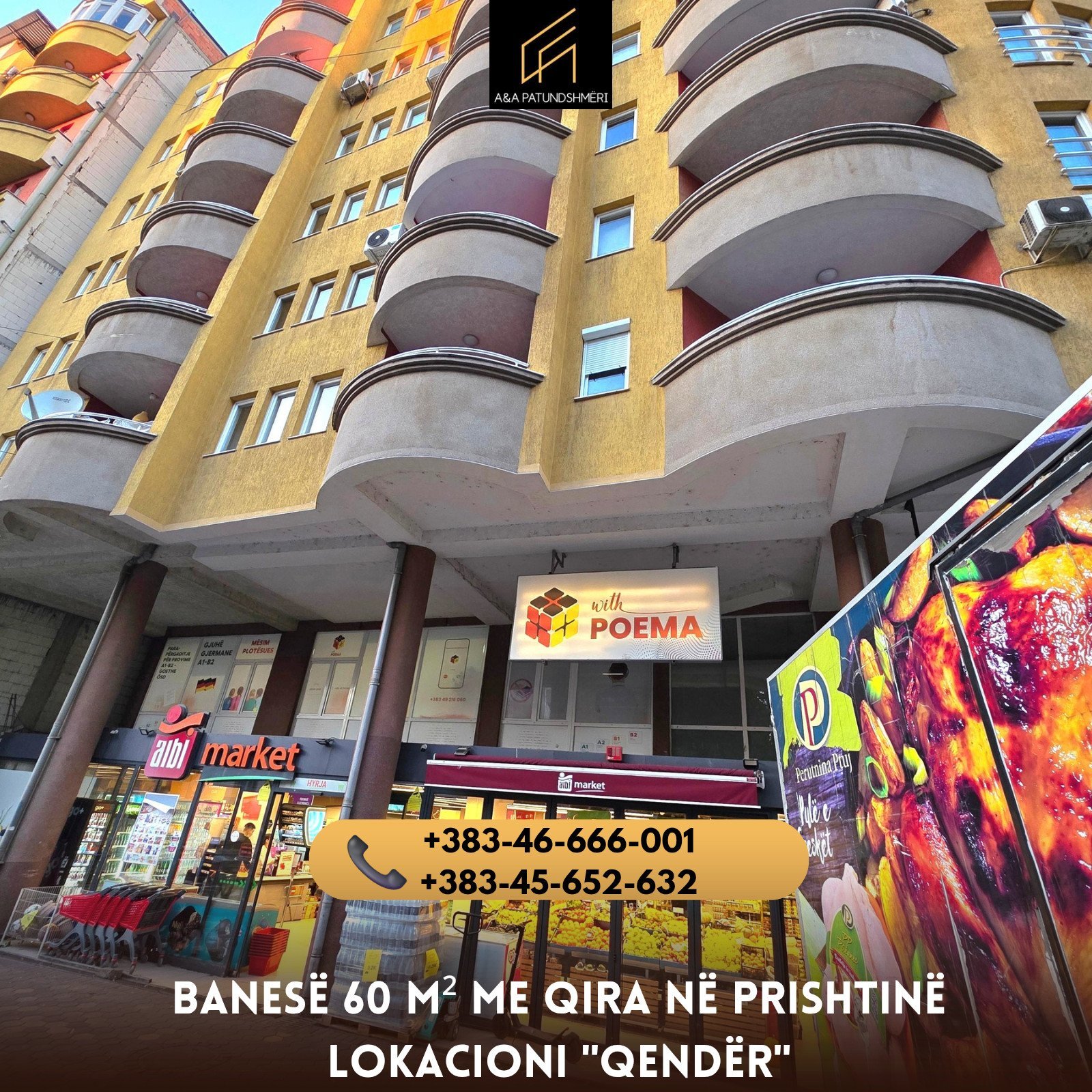 Banesë 60m² me Qira Prishtinë/Qendër