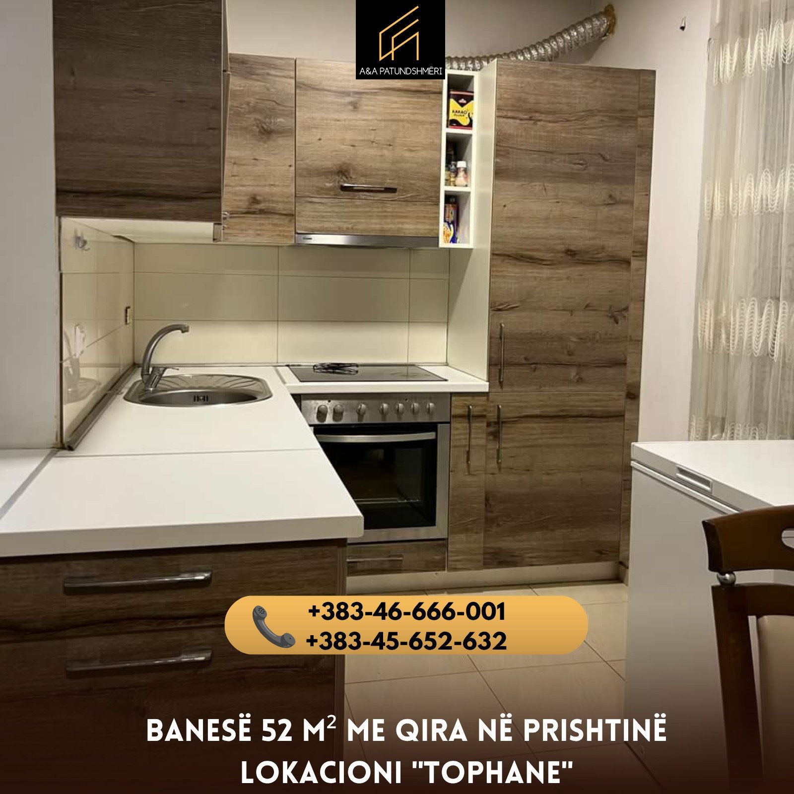 Banesë 52m² me Qira Prishtinë/Tophane