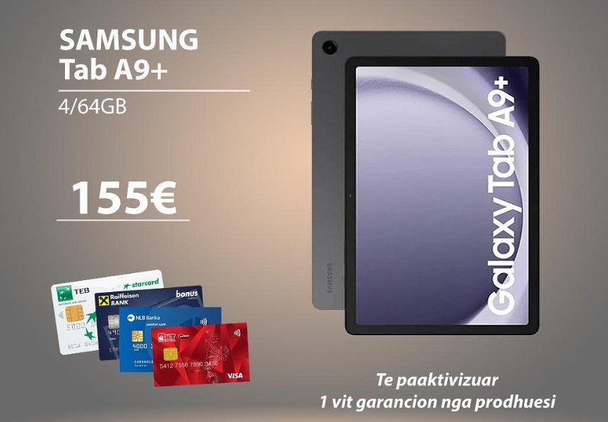 Samsung Galaxy Tab A9+ 155 euro