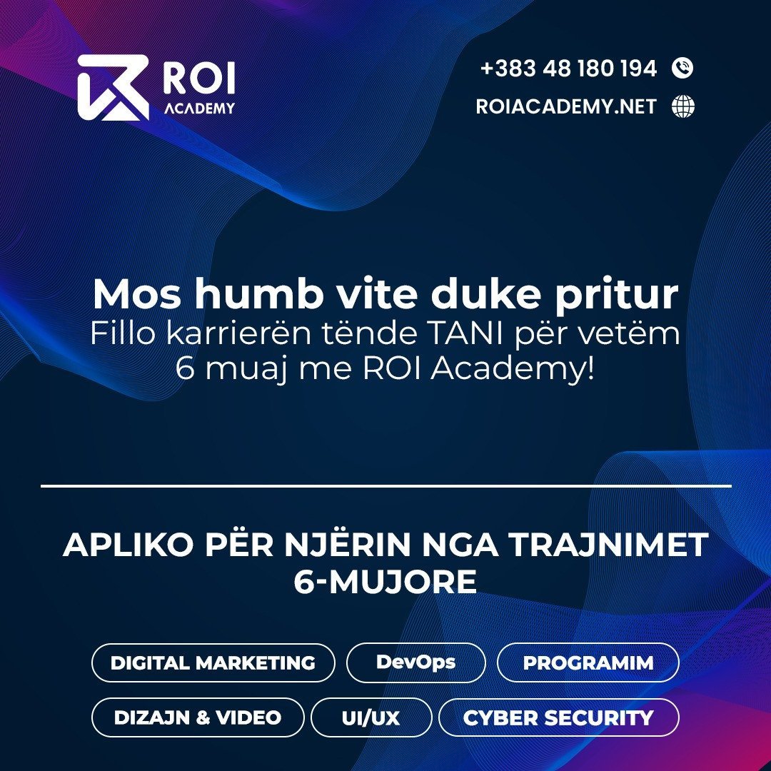 ROI Academy ju ofron mundësinë e jetës që të merrni një profesion që nuk do të ju lë pa punë asnjëherë