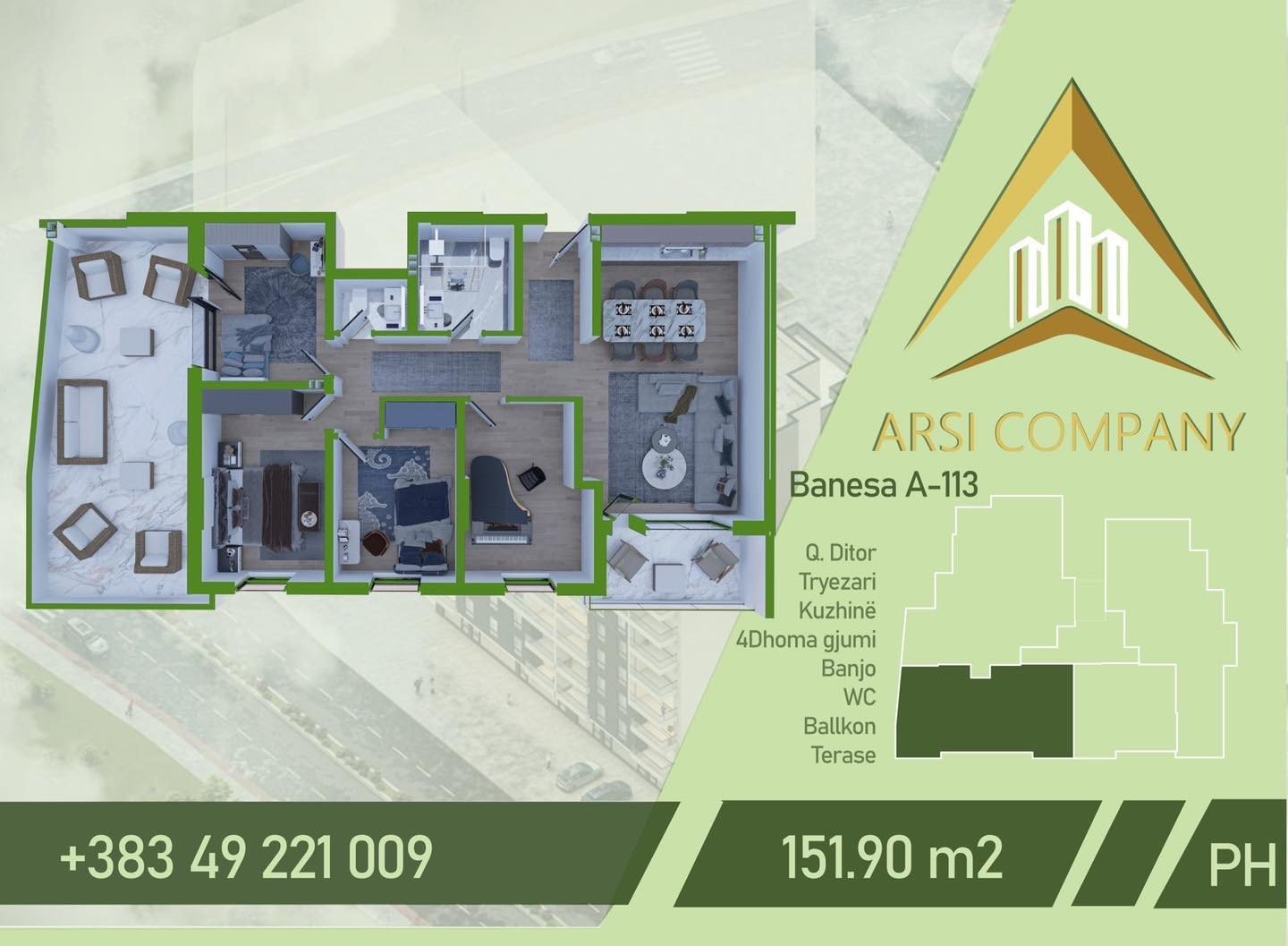 Banesa me sipërfaqe prej 151.90m2