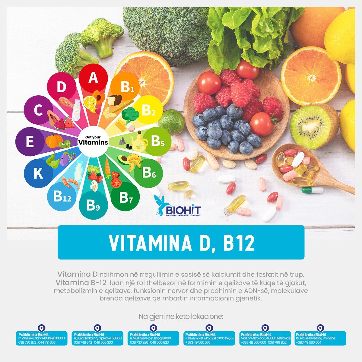 Vitamina D , B-12