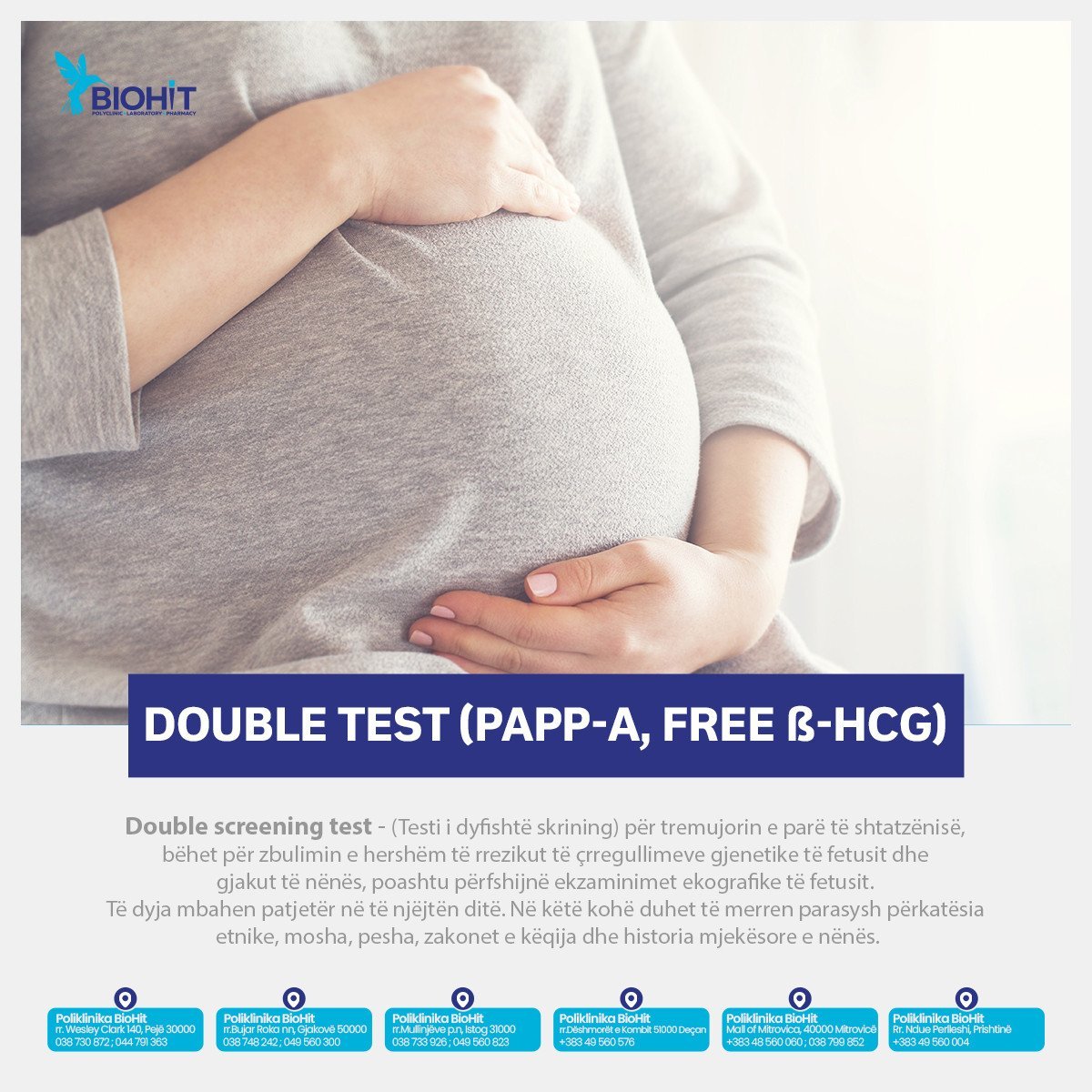 Test i dyfishtë - PAPP-A, FREE β-HCG!