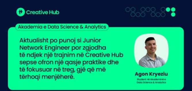 I punësuar si Junior Network Engineer, po kalon në Data Science