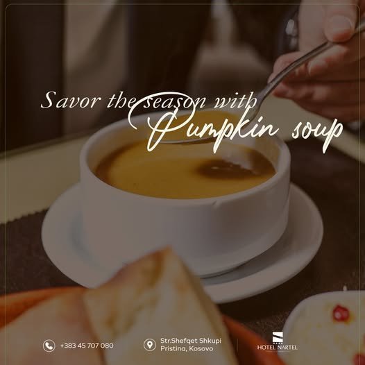 Savor the season with our rich and creamy pumpkin soup