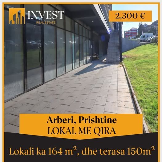 Lokal me qira 164m2 ne lagjen Arberia, terasa 150 m2