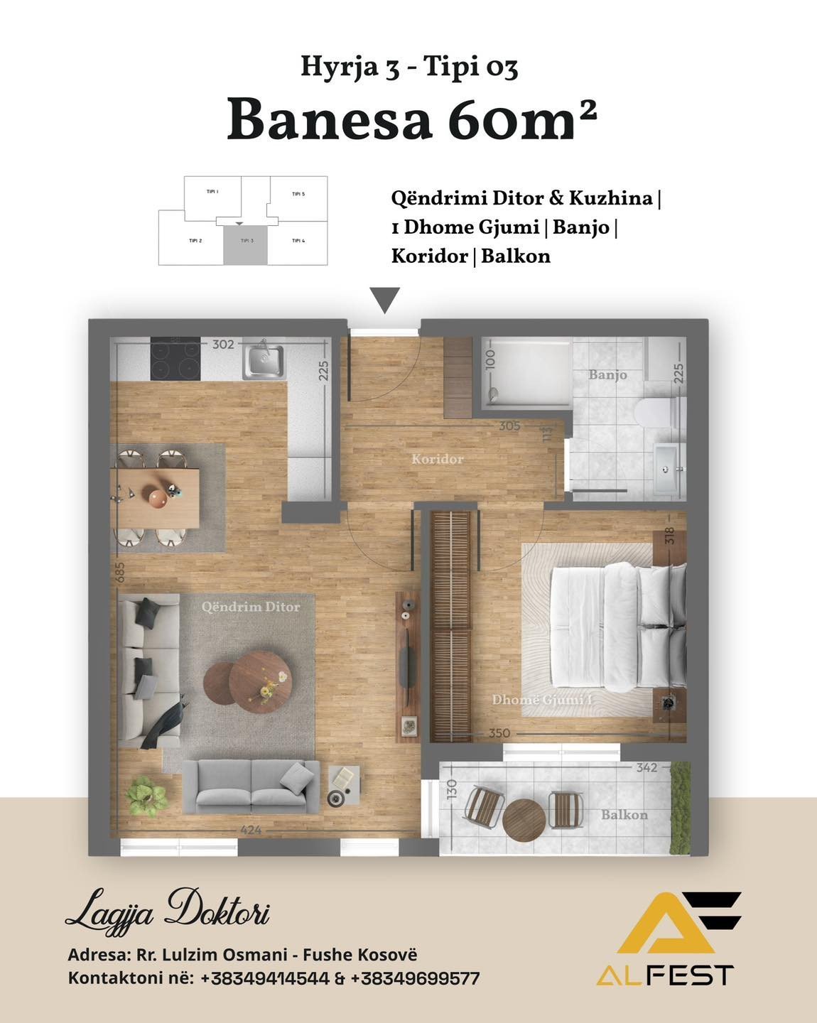 Banesë me 60m2