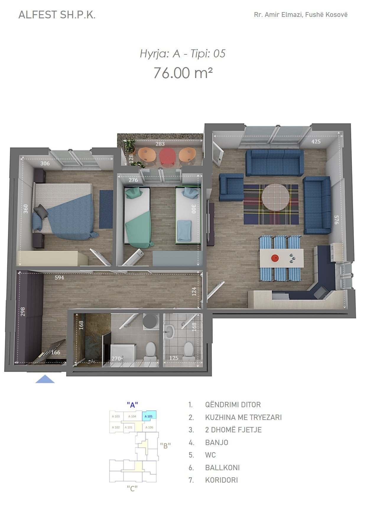 Banesë në shitje 76.00 m2