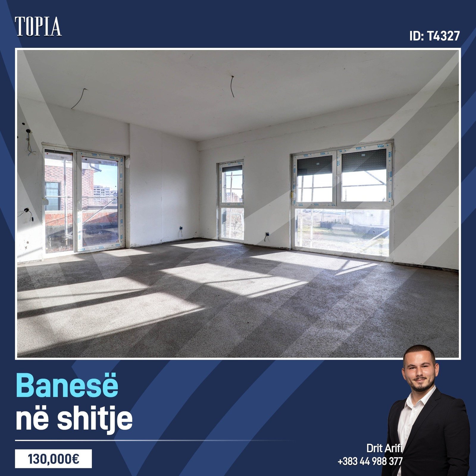 Banesë 103.7m2 + 35m2 terasë në shitje në lagjen Arbëria – Dragodan