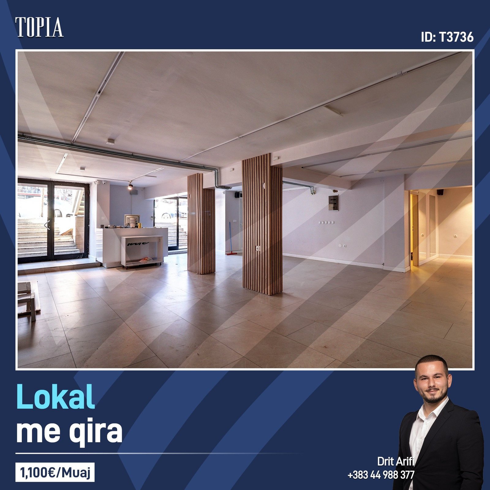 Lokal 100m2 me qira në lagjen Ulpiana