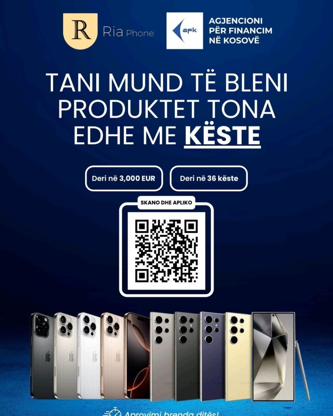 Tani mund te bleni produktet tona deri ne 36 këste