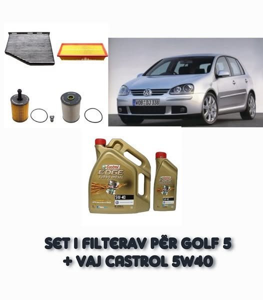 SET I FILTERAV + VAJ CASTEOL 5L 5W40 PËR GOLF 5