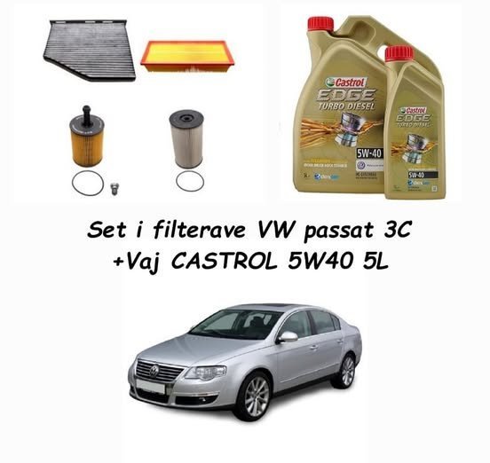 Set i Filterave VW PASSAT 3C +Vaj CASTROL 5W40 5L