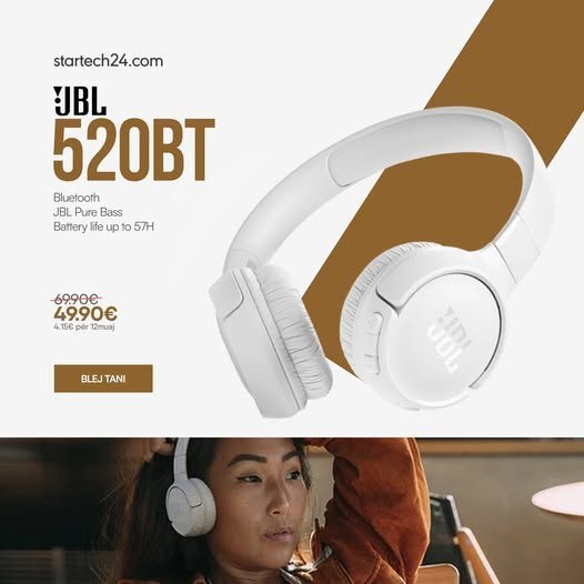 Kufje JBL Tune 520BT – Bluetooth