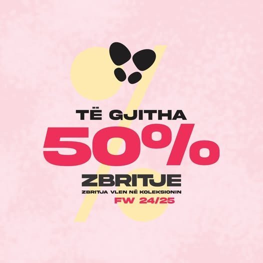 Zbritje në të gjitha artikujt -50%