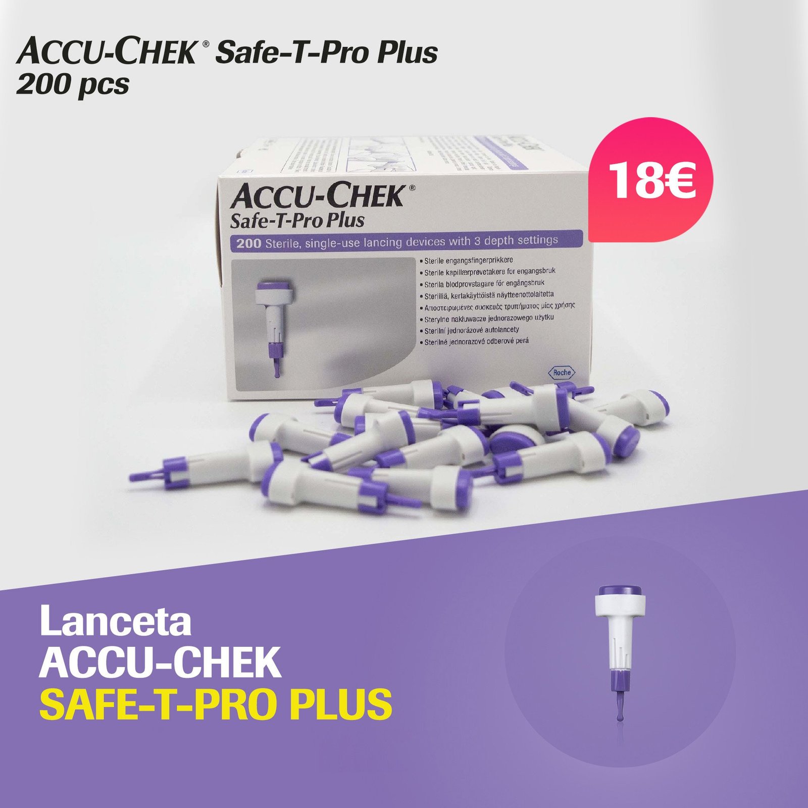 Lanceta Safe-T-Pro Plus nga Accu-Chek