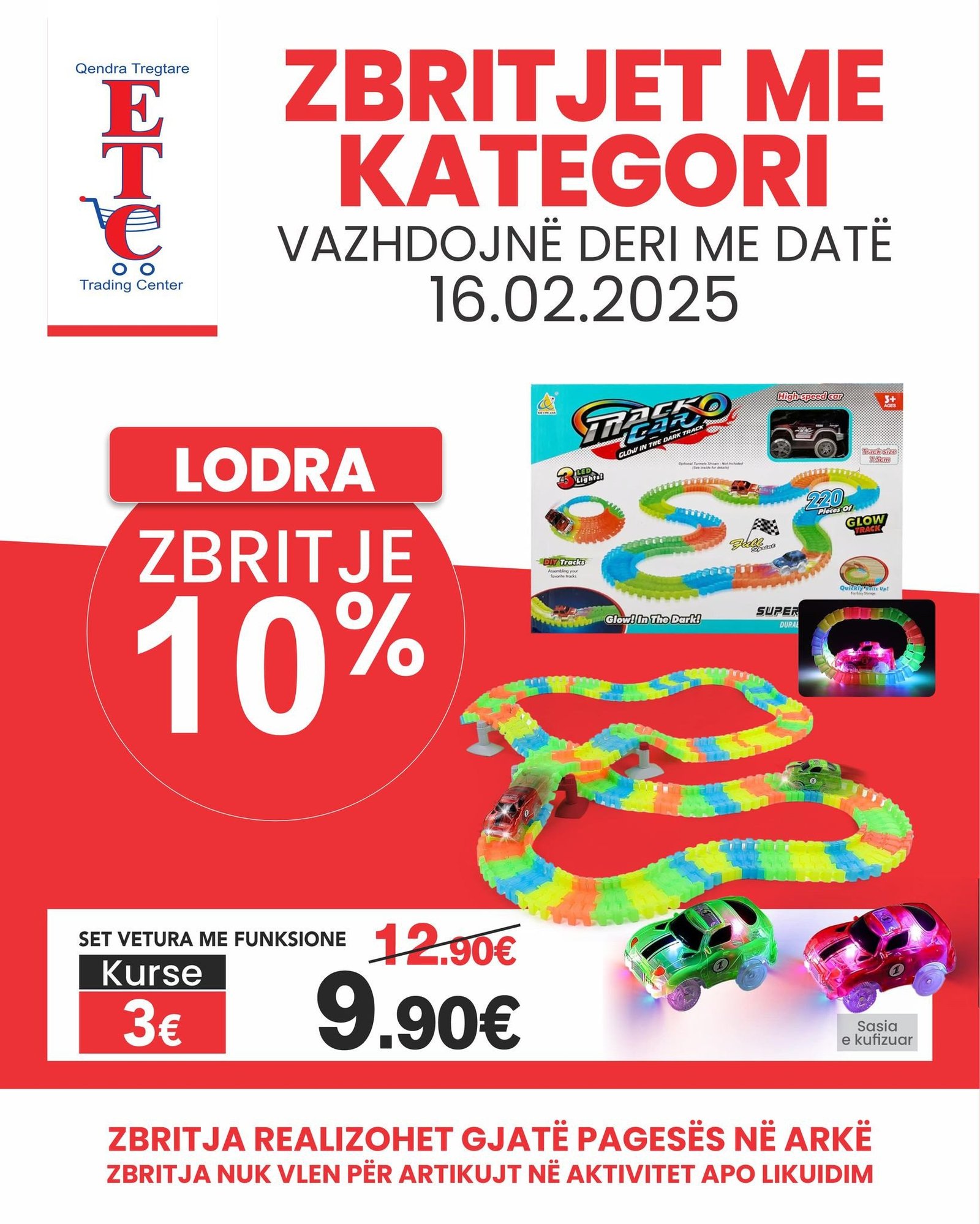 Zbritjet me kategori vazhdojnë deri me 16 Shkurt