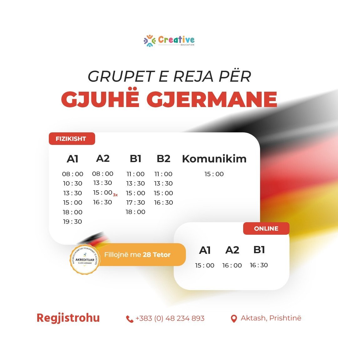 Grupet e reja për gjuhë gjermane