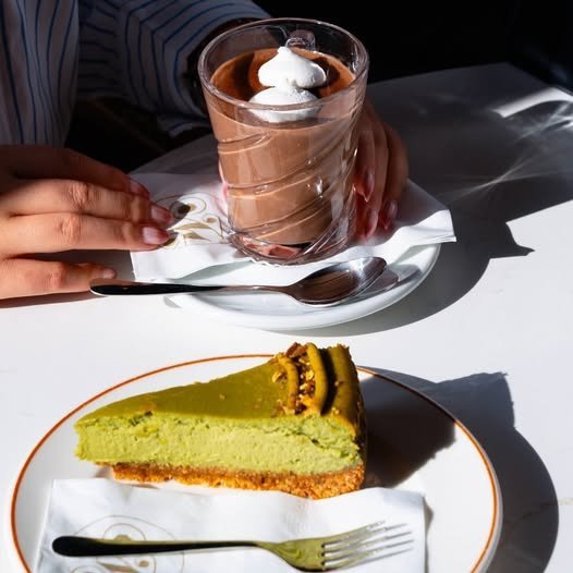 Cake and hot chocolate