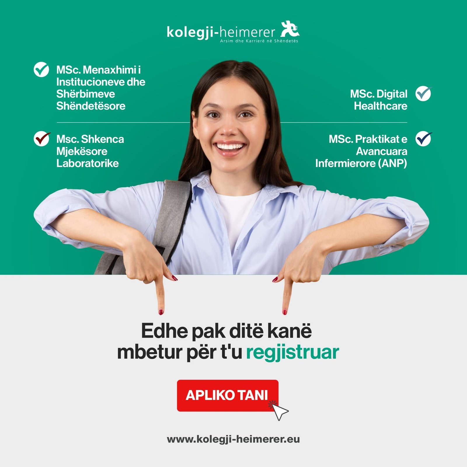 Apliko tani dhe studio MASTER në Kolegjin Heimerer