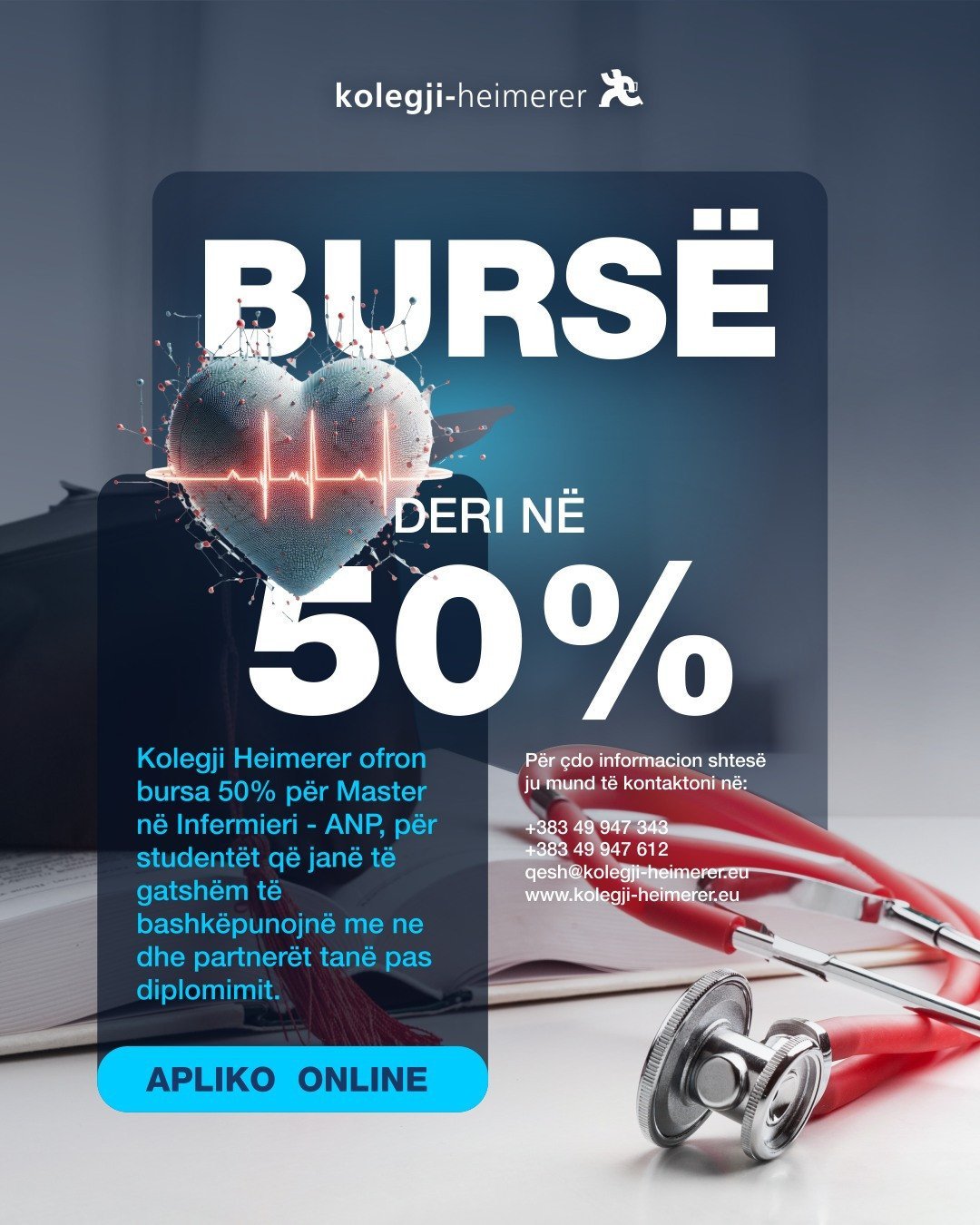 MUNDËSI BURSASH 50% PËR MASTER NË INFERMIERI - ANP!