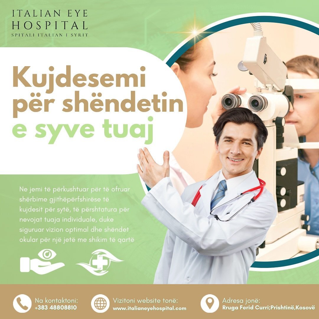 Kujdesi i nivelit më të lartë për sytë tuaj në Spitalin Italian të Syrit