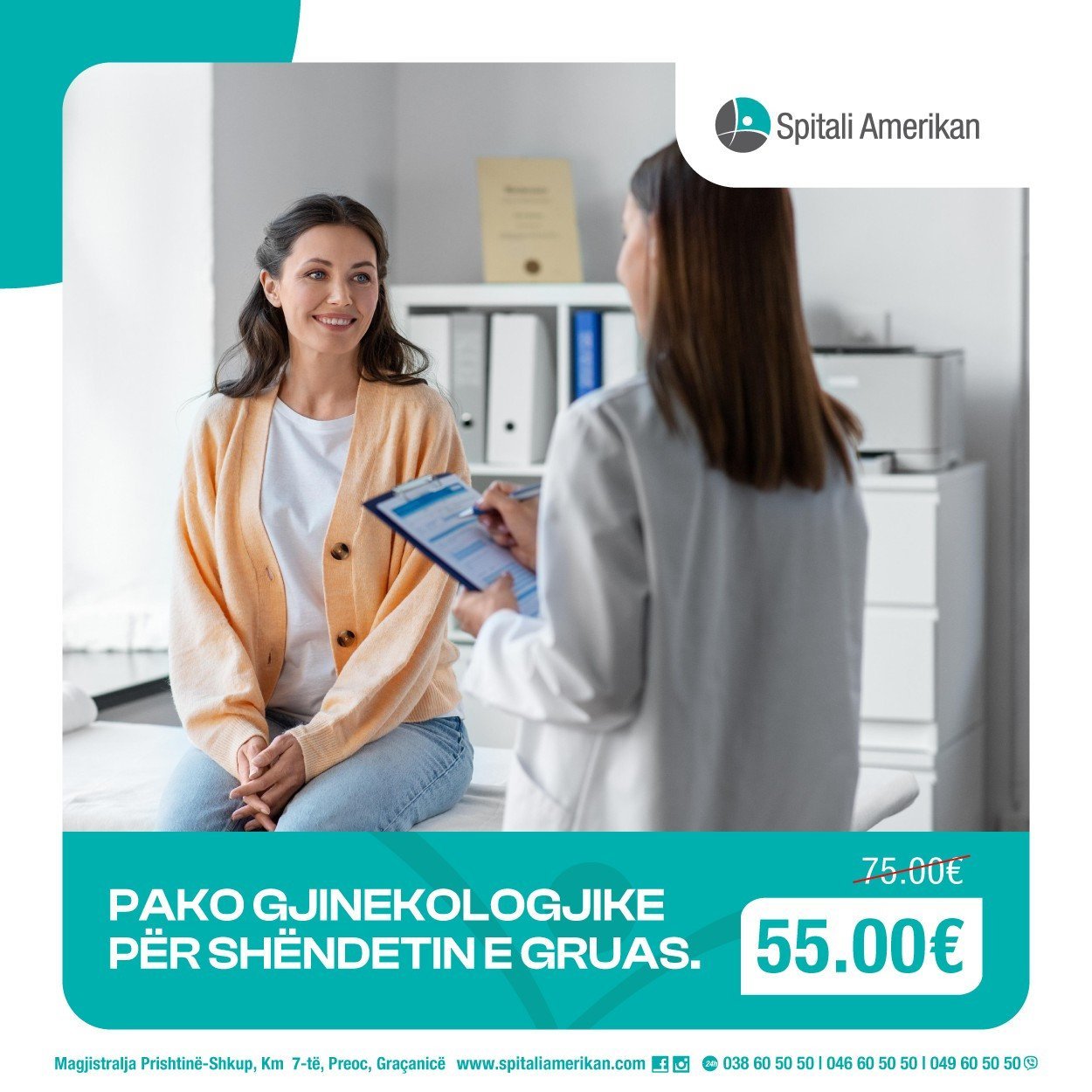Ofrojmë një paketën gjinekologjike për vetëm 55€