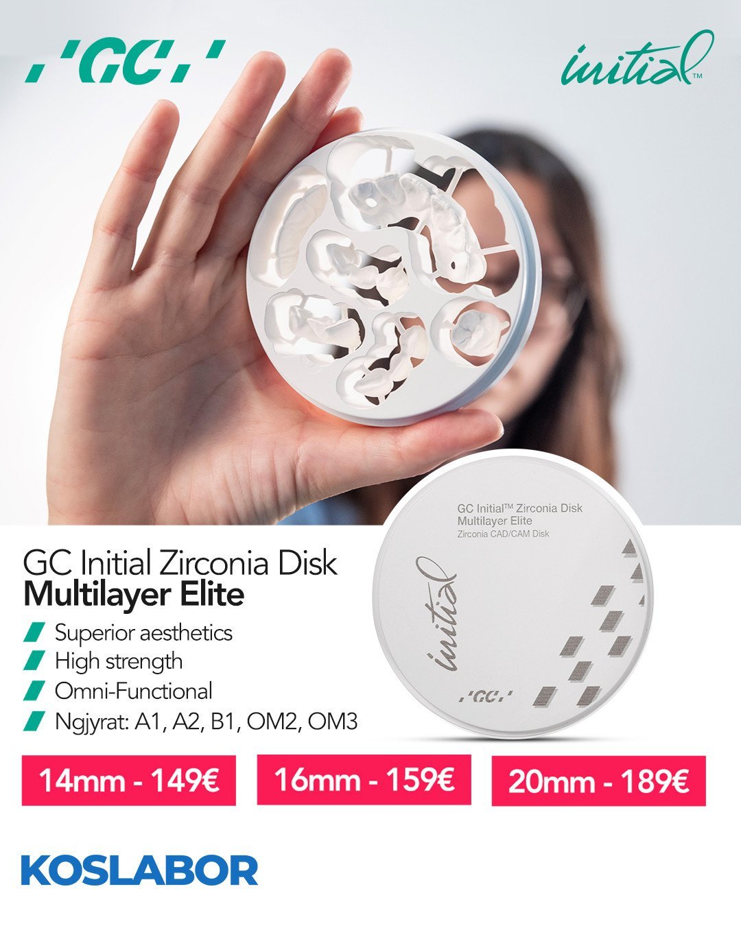 Disqe Zirkoni Multilayer nga GC