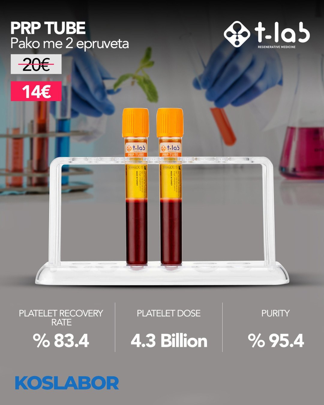 Epruveta për PRP T-Lab