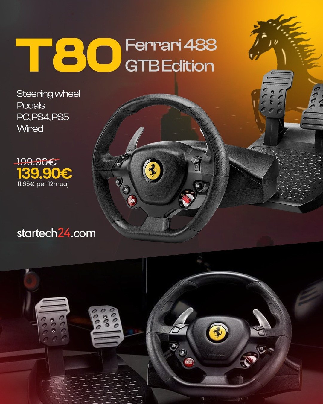 Timon Thrustmaster T80 Ferrari 488 GTB Edition