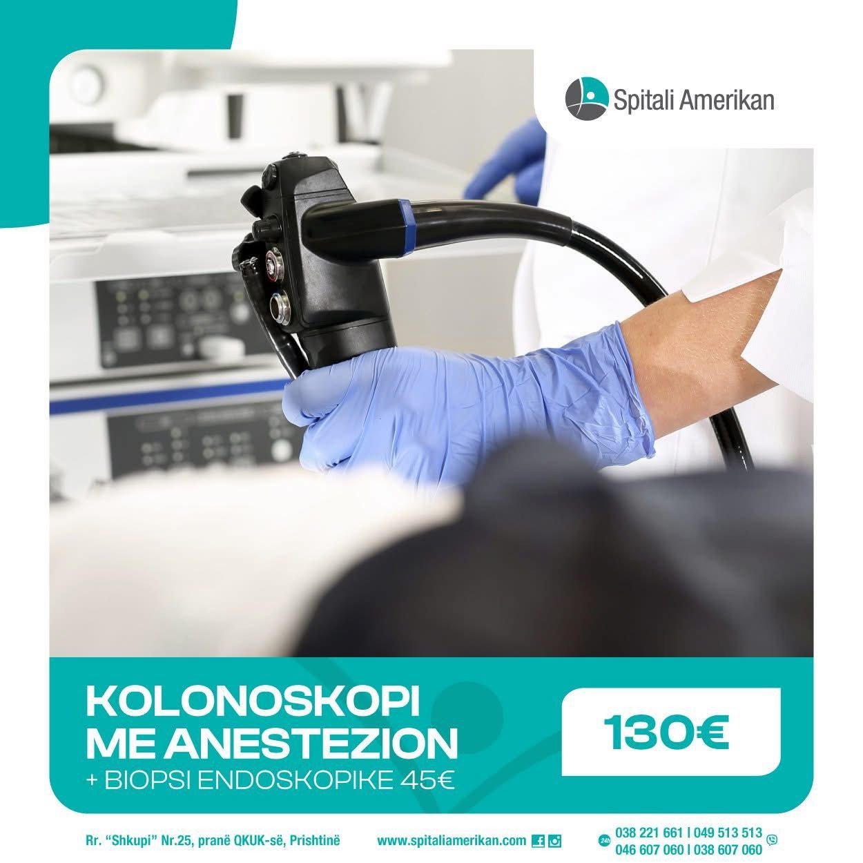 Kolonoskopia në Spitalin Amerikan 1 – vetëm 130€