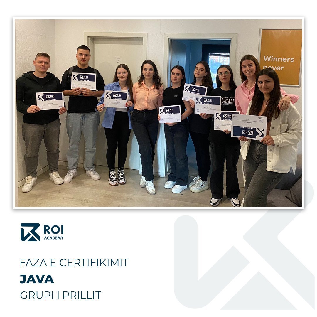 U bë certifikimi i grupit që përfundoi trajnimin për Java