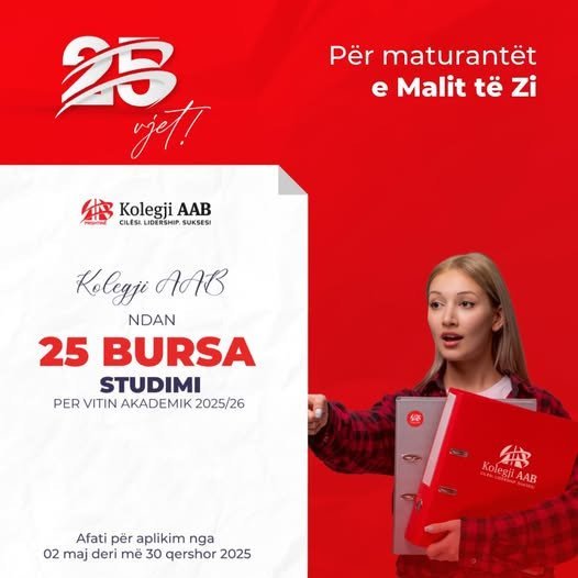 25 Bursa nga kolegji AAB për maturantët nga Mali i ZI